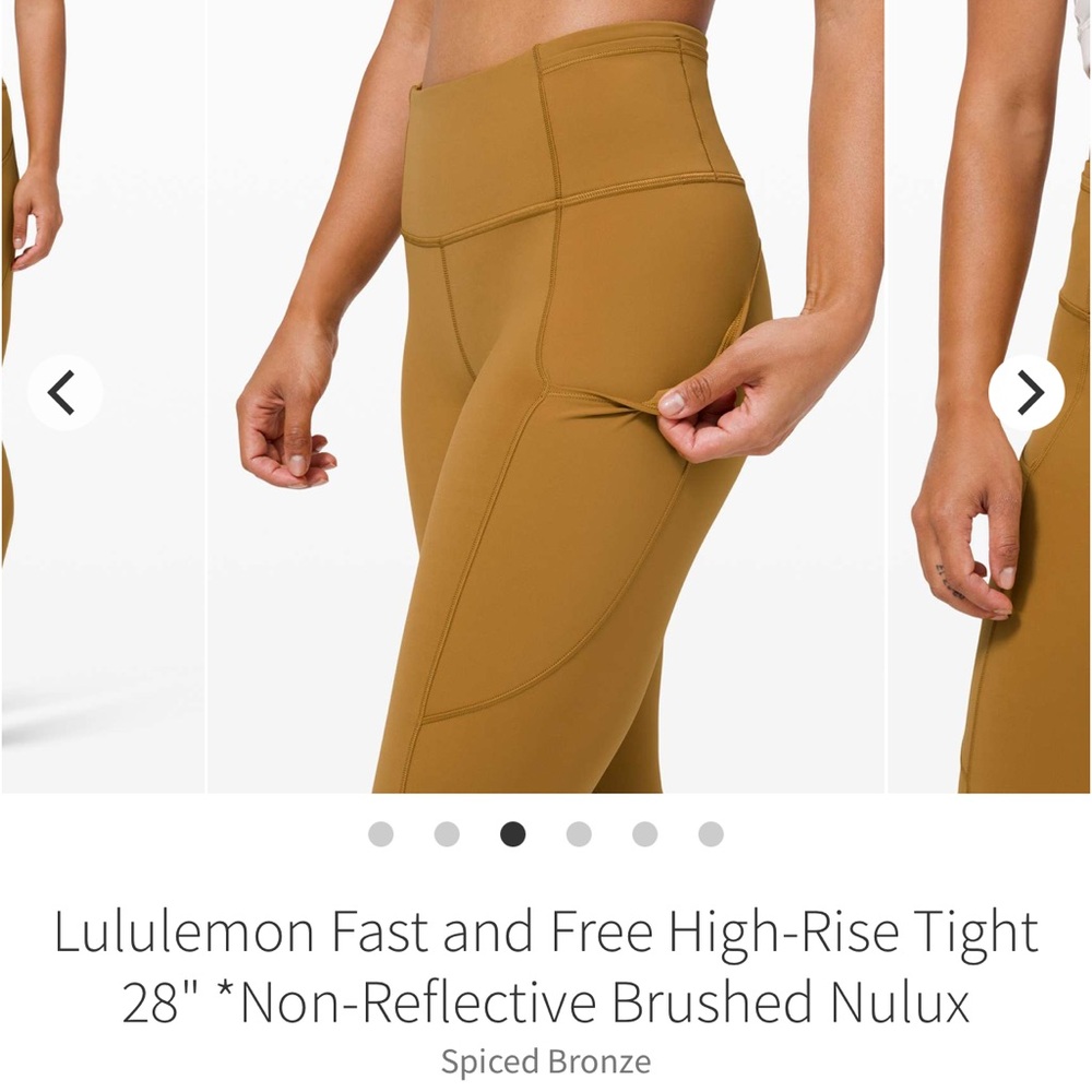 Lululemon Fast And Free  High-Rise Tights in Spiced Bronze